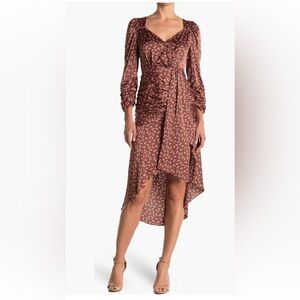 Lush Asymmetrical Brown Dress